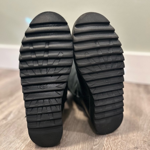 UGG Classic Rebel Biker Platform Boots Black Women’s 11 Leather Buckle Lined - Picture 2 of 6